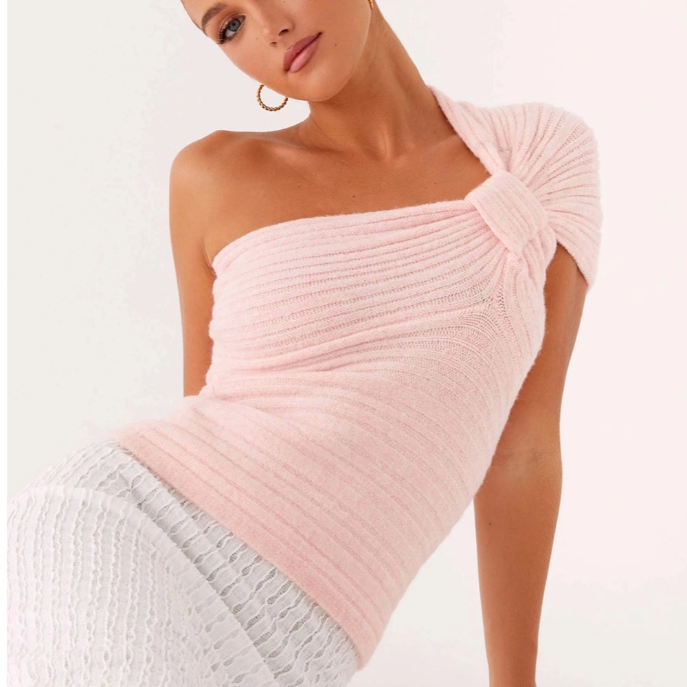 Peppermayo Pink One-Shoulder Top